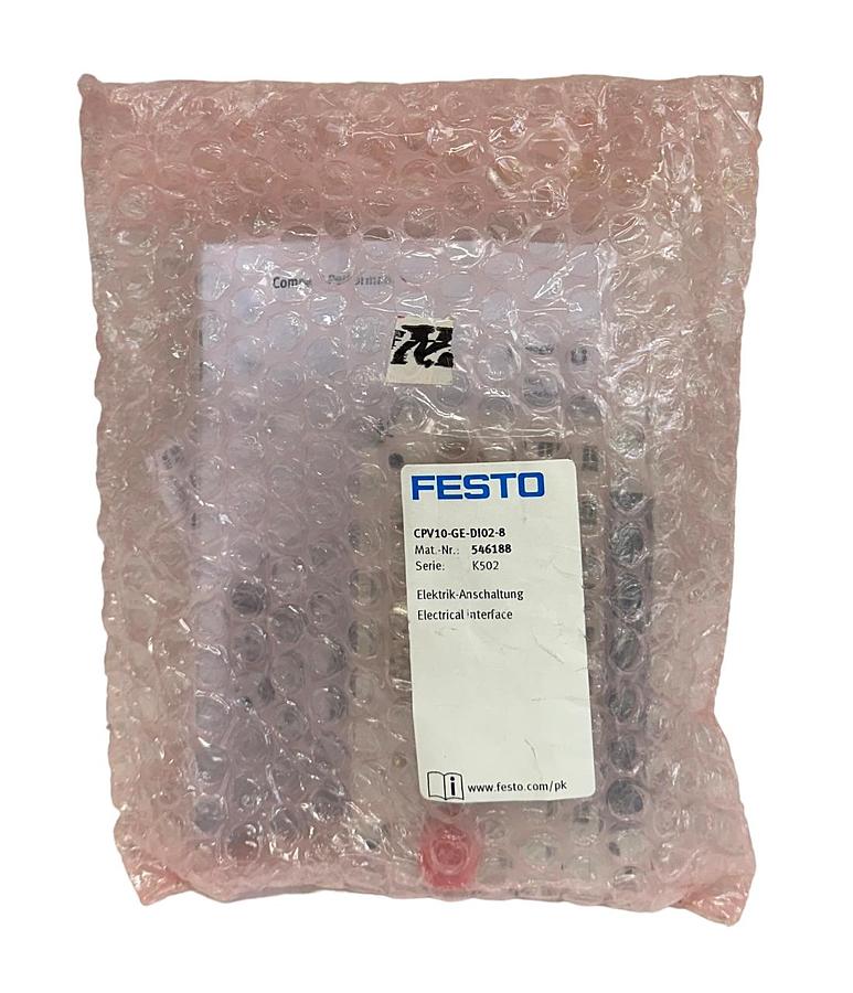 Used FESTO CPV10-GE-DI02-8 / 546188 ELECTRICAL INTERFACE 32 INPUT/OUTPUT 24VDC NSMP