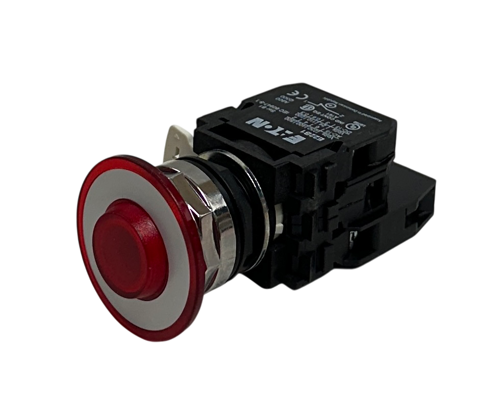 Used EATON E22GD2X4WB / E22B1 / E22B11 ILLUMINATED PUSH-PULL SWITCH / BUTTON RED NSNP
