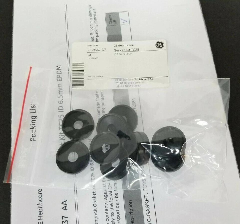 Used NEW GE HEALTHCARE 28-9667-37 GASKET KIT TC25 ID 6.5mm EPDM 28966737