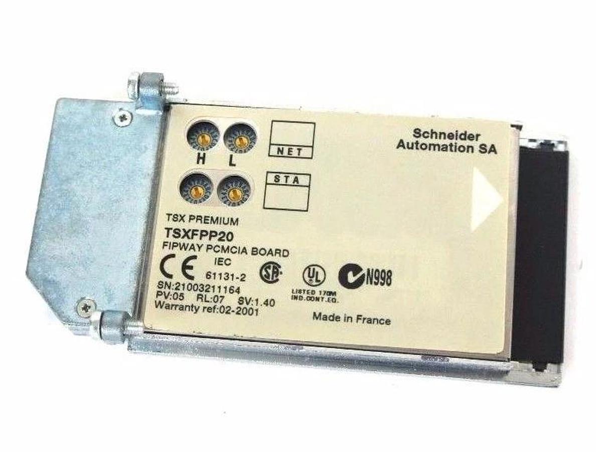Used LOT OF 2 SCHNEIDER AUTOMATION TSXFPP20 FIPWAY PCMCIA BOARDS PV: 05 RL: 07 SV 1.4