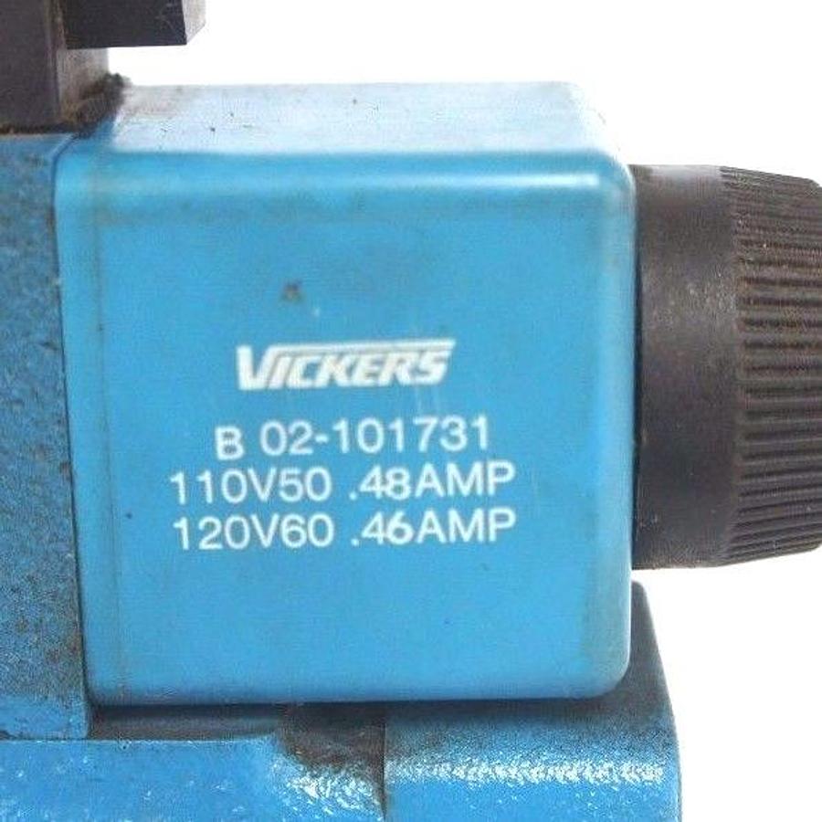 Used VICKERS DG5S4-046C-T-M-FW-B5-60 VALVE W/ DG4V-3S-6C-M-FW-B5-60 PILOT VALVE
