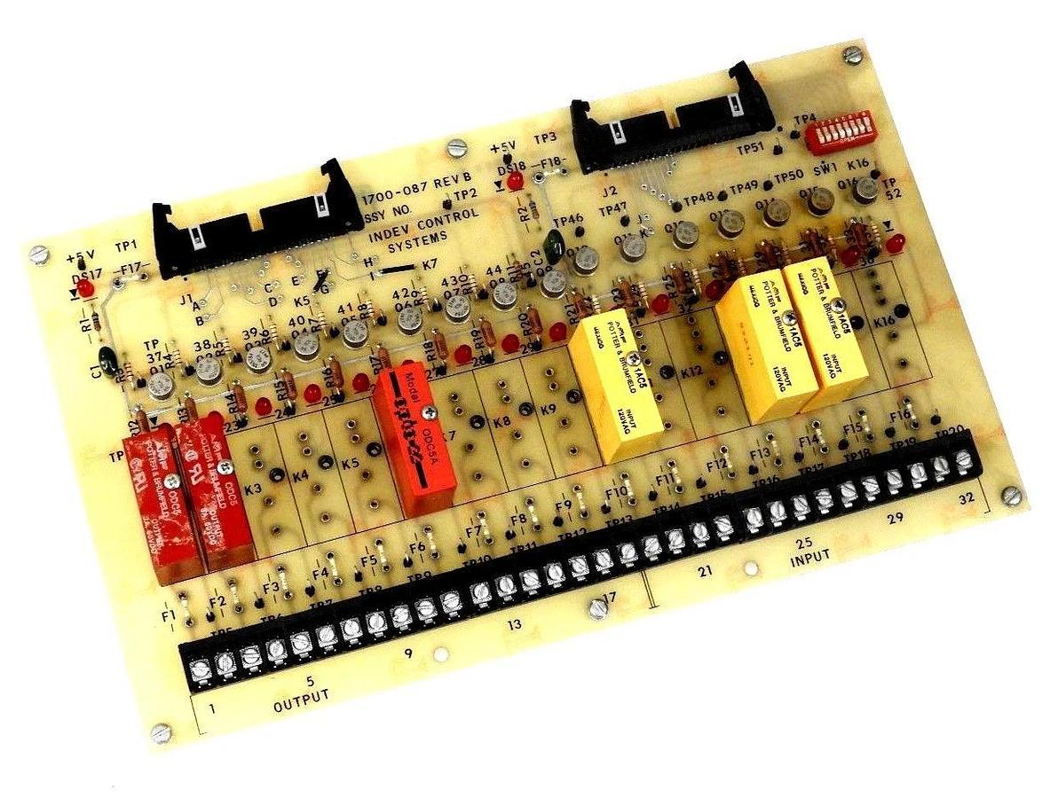 Used INDEV CONTROL SYSTEMS 1700-087 REV. B CONTROL BOARD ASSY. NO. TP2, 1700087