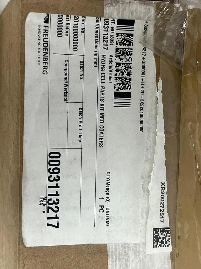 Wanner Hydra-Cell 0093113217 Pump Parts Kit MCD Coaters D10-007-1210 NEW