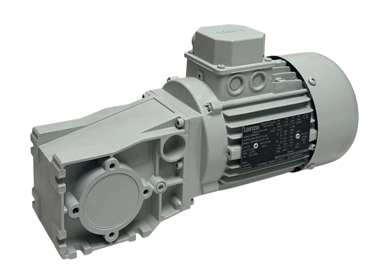 Used LENZE GKR03-2M VBR 071C32 / MDEMAXX 071-32 GEARMOTOR BEVEL GEARBOX 15249082 NSNP