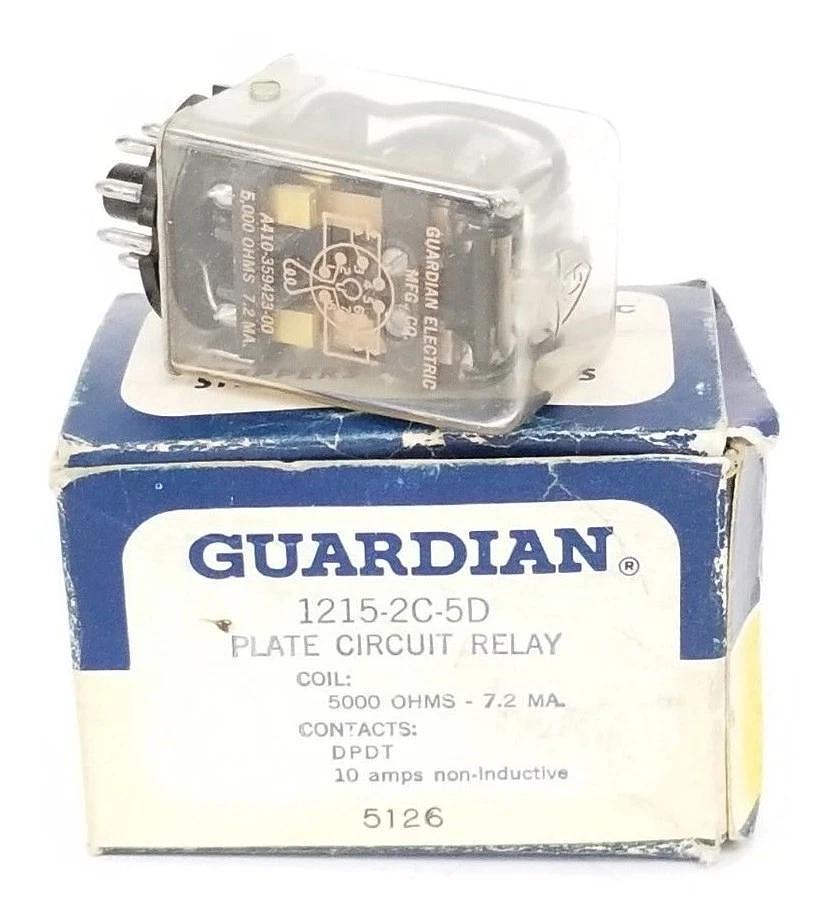 Used NIB GUARDIAN 1215-2C-5D PLATE CIRCUIT RELAY 12152C5D PLATE CIRCUIT RELAY 10AMPS
