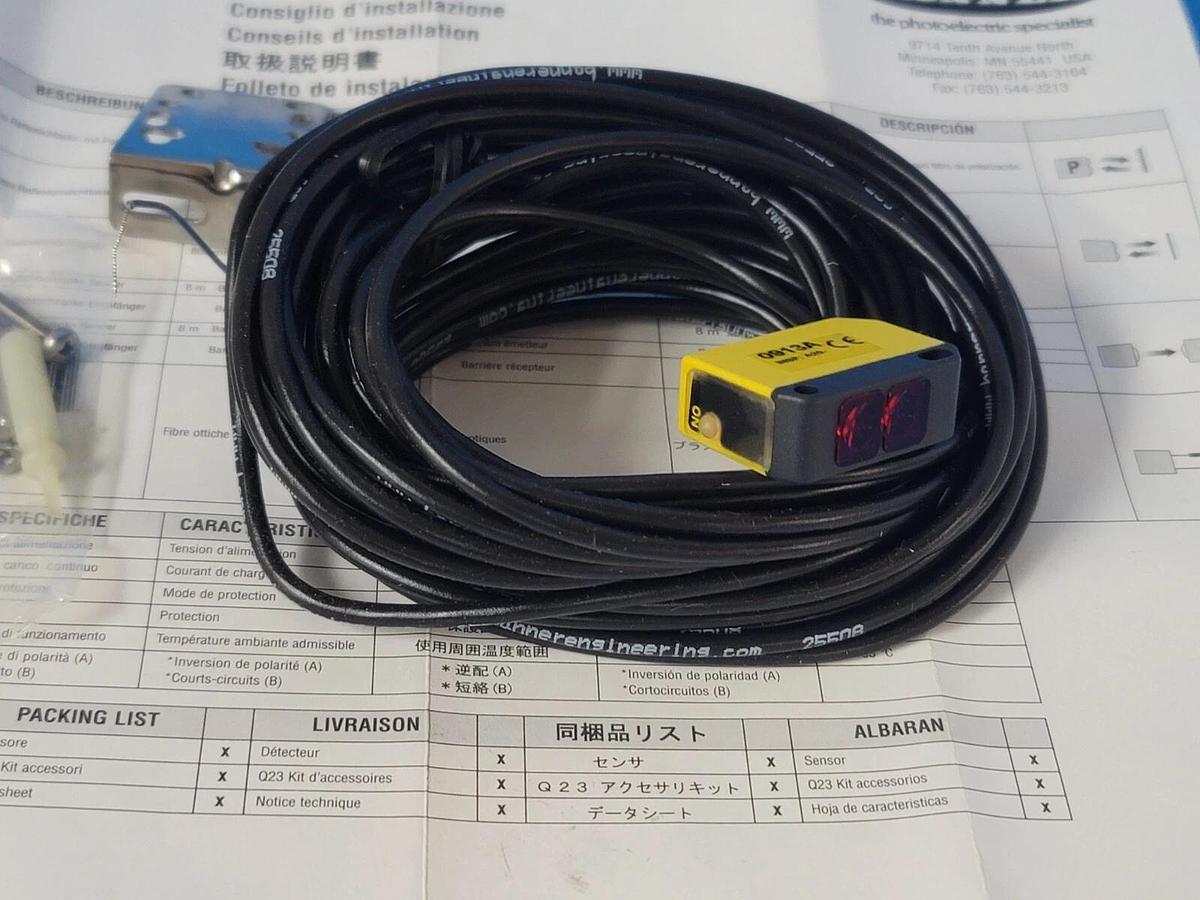 Used NIB BANNER Q236E W/30' PHOTOELECTRIC EMITTER 10-30VDC W/30 FOOT CABLE 46457