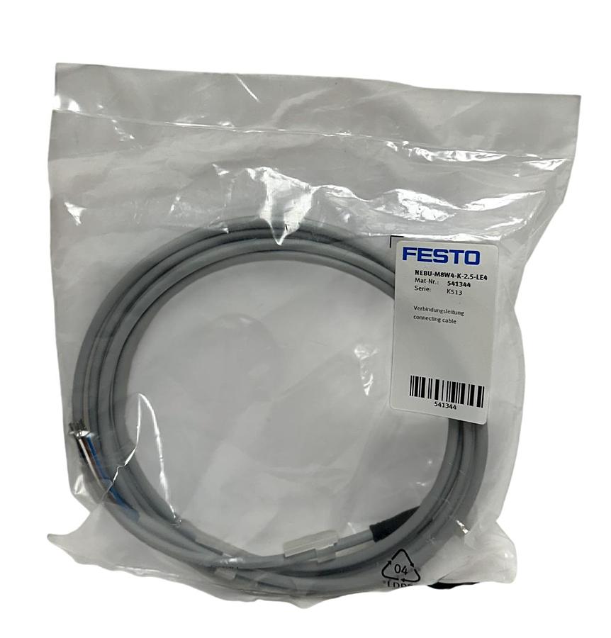 Used FESTO SDE3-D10S-B-WQ4-2P-M8-EX2-W / 539679 PRESSURE SENSOR W/ CABLE 541344 NSMP