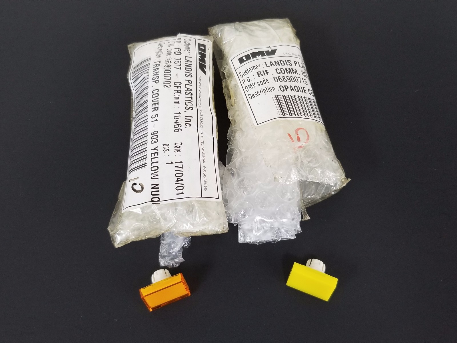 Used LOT OF 2 NEW OMV 068900702 TRANSP. COVER 51-903 YELLOW 068900713 51-901 YELLOW
