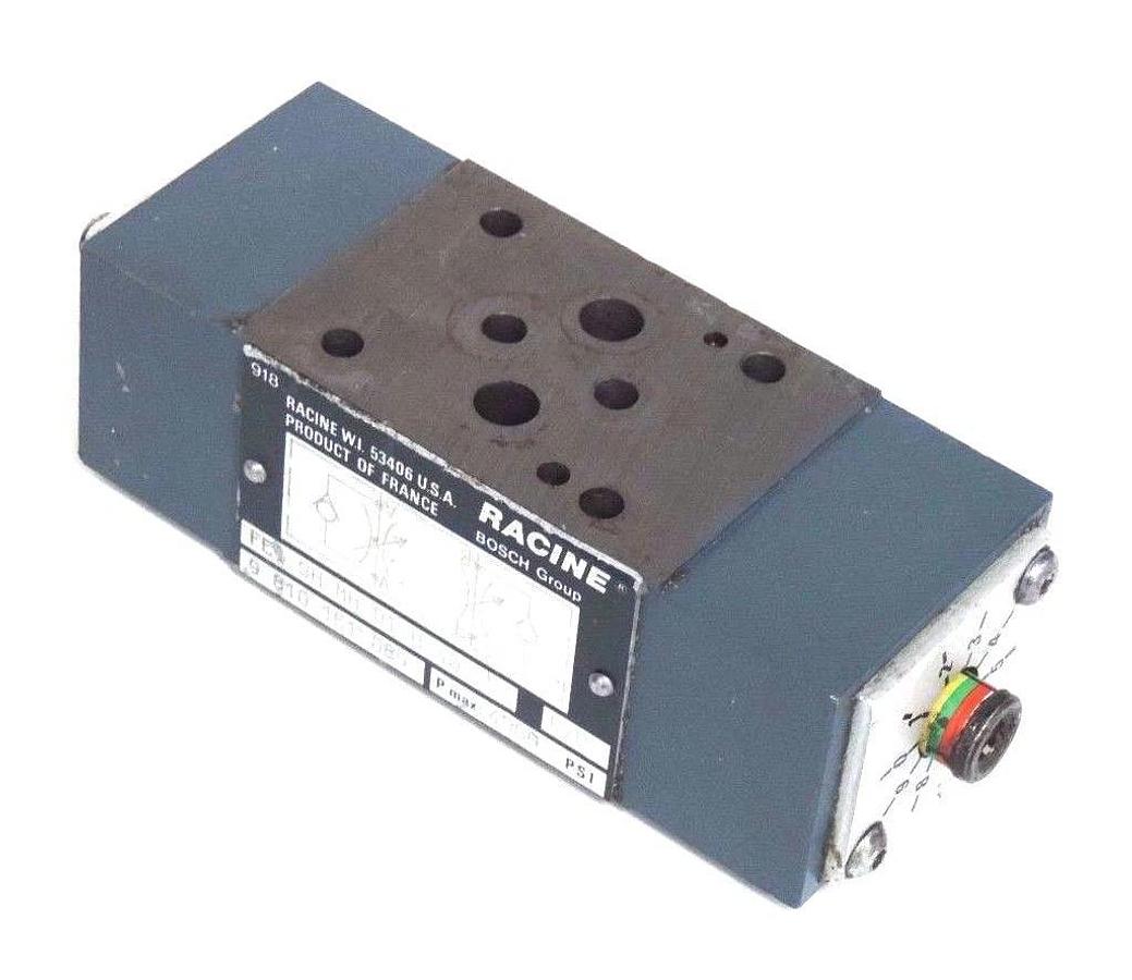 Used RACINE FE1 SH MH 01 H 40 CONTROL VALVE 4500PSI, 9810161089