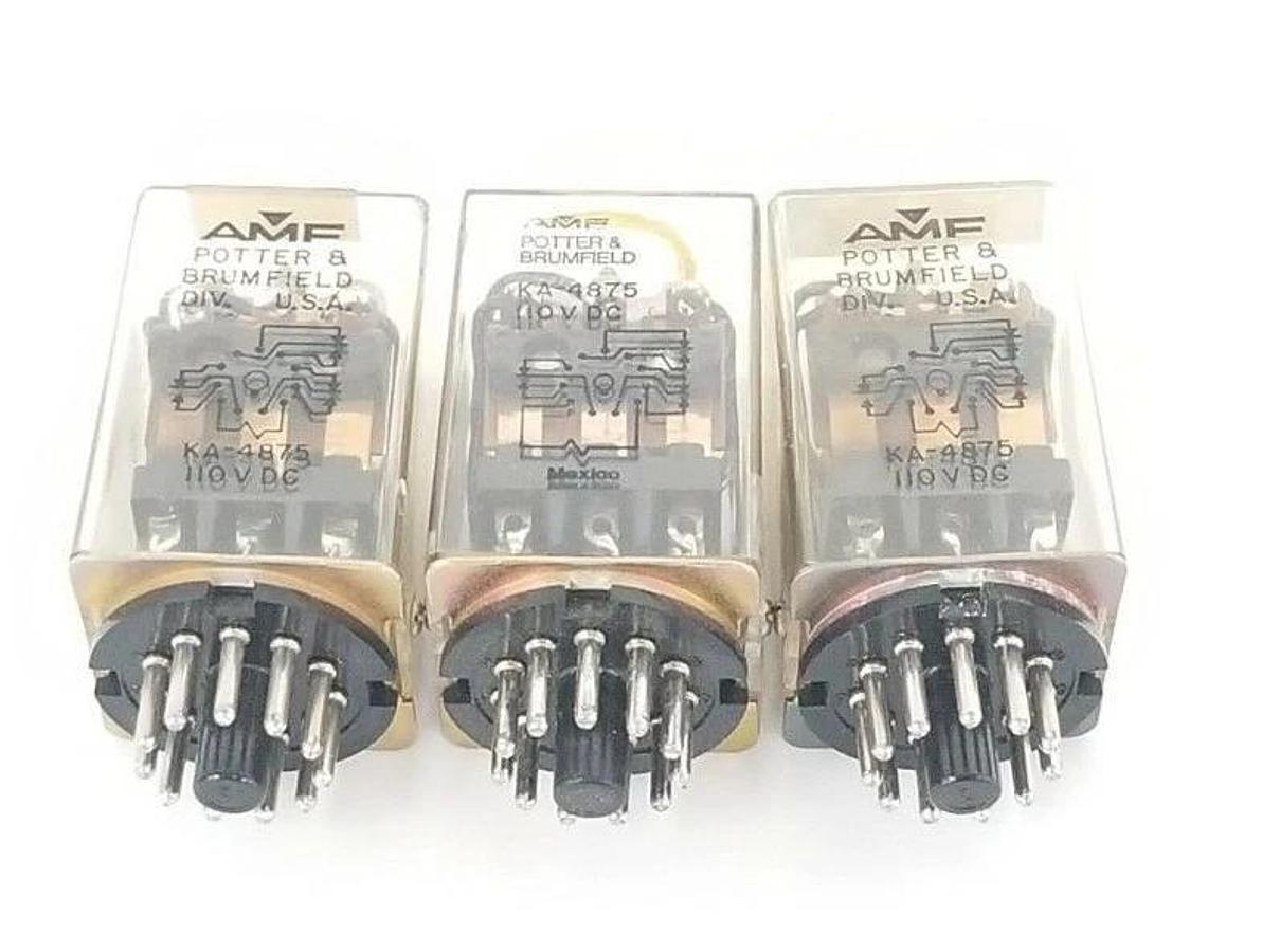 Used LOT OF 3 AMF POTTER & BRUMFIELD KA-4875-110V RELAYS KA-4875