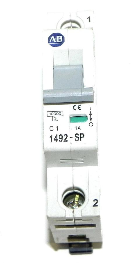 Used ALLEN BRADLEY 1492-SP1C010 CIRCUIT BREAKER 1492-SP, SER. C, 1492SP1C010