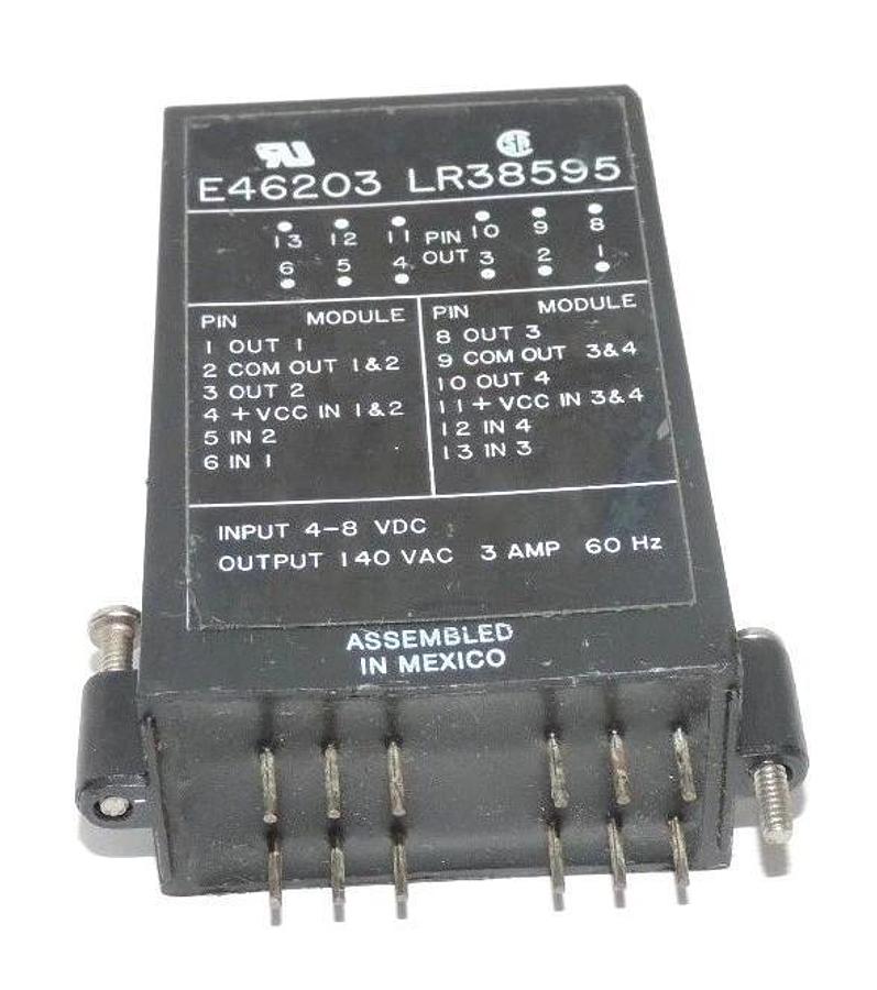 Used GORDOS E46203 LR38595 OUTPUT MODULE INPUT: 4-8 VDC OUTPUT: 140 3AMP 60HZ