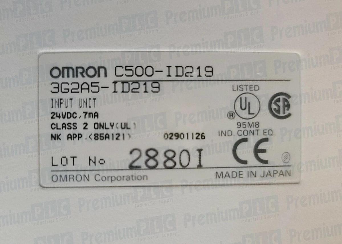 NEW OMRON C500-ID219 / C500ID219 SYSMAC INPUT UNIT 24VDC, 7mA 3G2A5-ID219