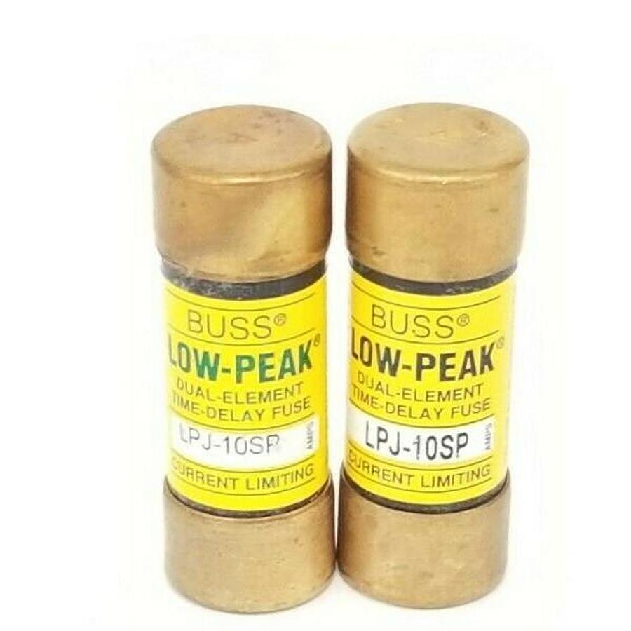 Used LOT OF 2 COOPER BUSSMANN LPJ-10SP DUAL-ELEMENT TIME-DELAY FUSES LPJ10SP