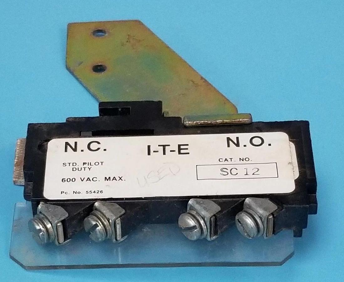 Used I-T-E SC 12 INTERLOCK SWITCH SC12, 600 VAC. MAX.