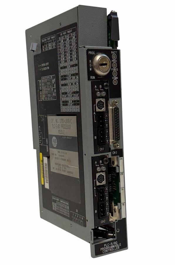 Used ALLEN BRADLEY 1785-L80B/C PLC-5/80 PROCESSOR MODULE F/W REV: H (NO KEY)