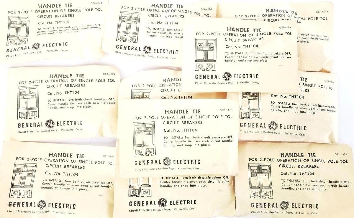 Used LOT OF 11 NEW GENERAL ELECTRIC THT104 SNAP-ON HANDLE TIES