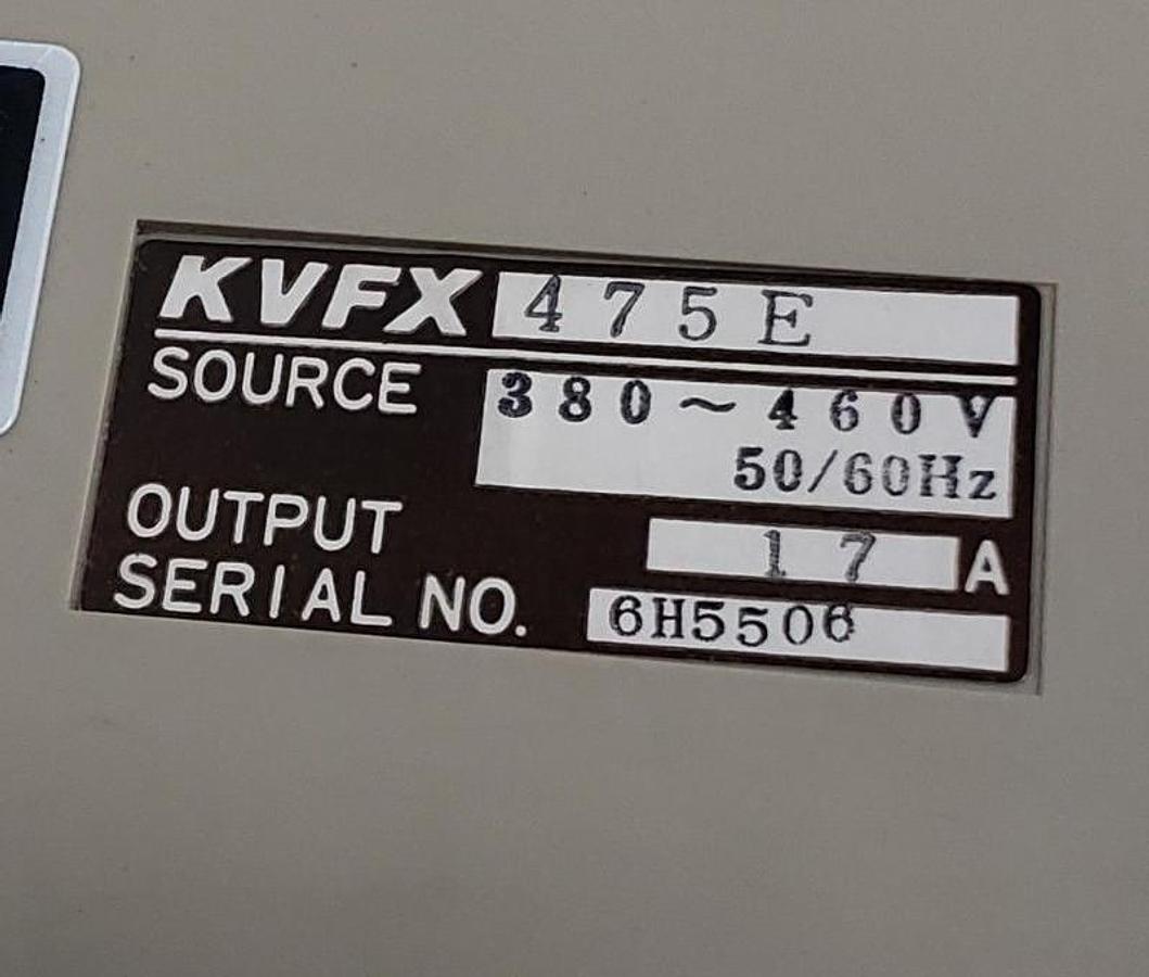 Used DRIVECON KVFX-475-E TRANSISTOR INVERTER 380-460V, 50-60HZ, 17A, 10HP, KVFX475E
