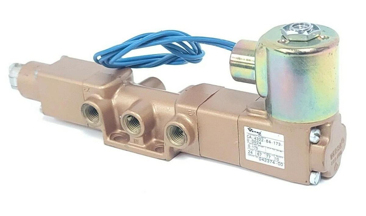 Used VERSA CA-4322-84-173-U-D024 SOLENOID VALVE 24VDC 10W 0-175PSIG