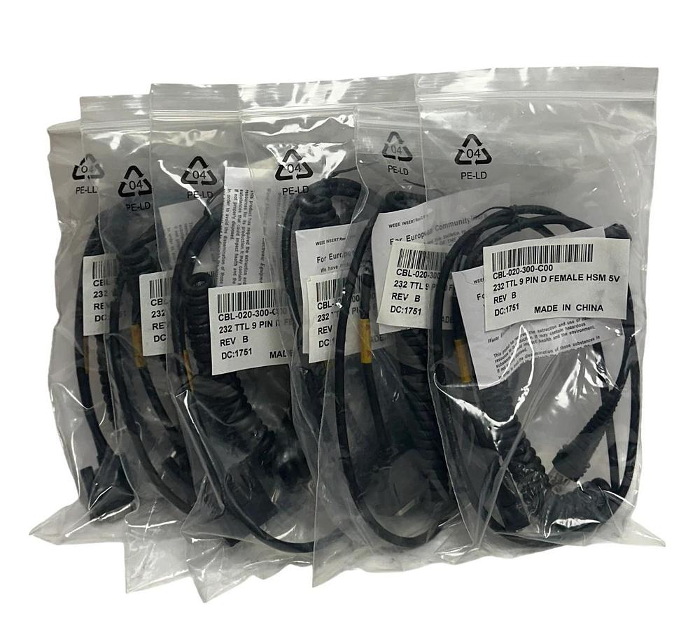 6 HONEYWELL CBL-020-300-C00 / CBL020300C00 SERIAL CABLES 9-PIN HSM 5V 1751 NSMP