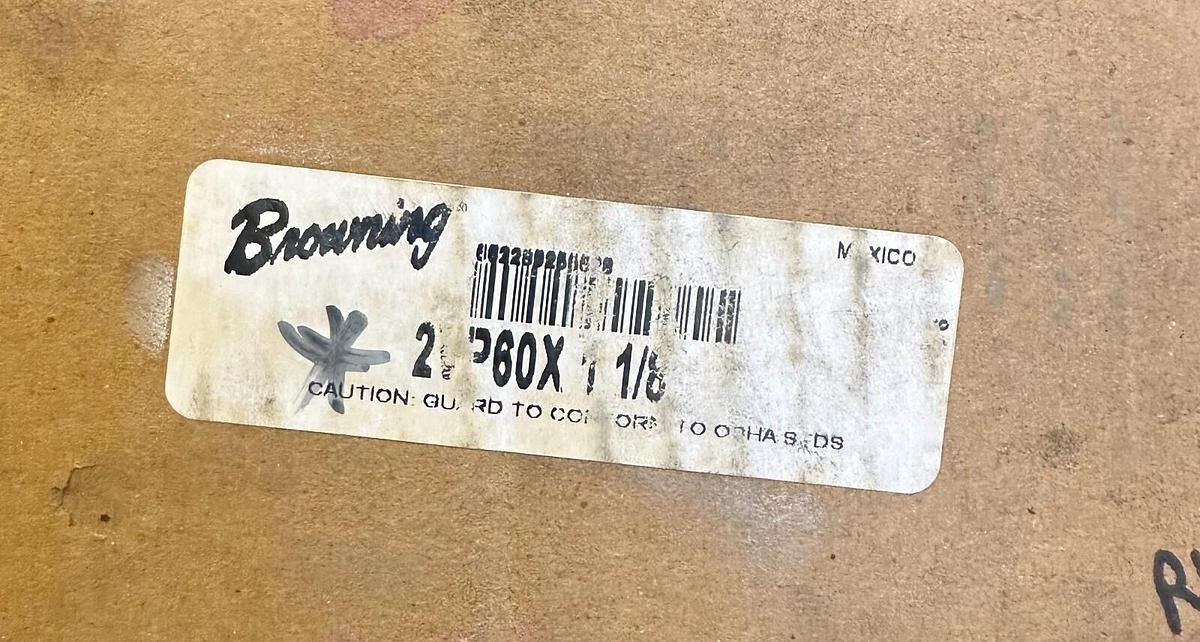 Used NEW BROWNING 2VP60X 1 1/8 / 2VP60X118 VARIABLE PITCH GROOVE SHEAVE 6'' DIA 1-1/8