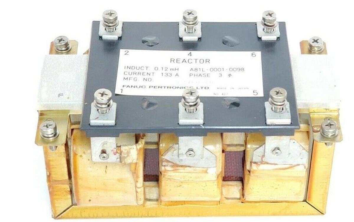 Used FANUC A81L-0001-0098 REACTOR MFG. NO. P24F0376 CURRENT 133A PHASE 3