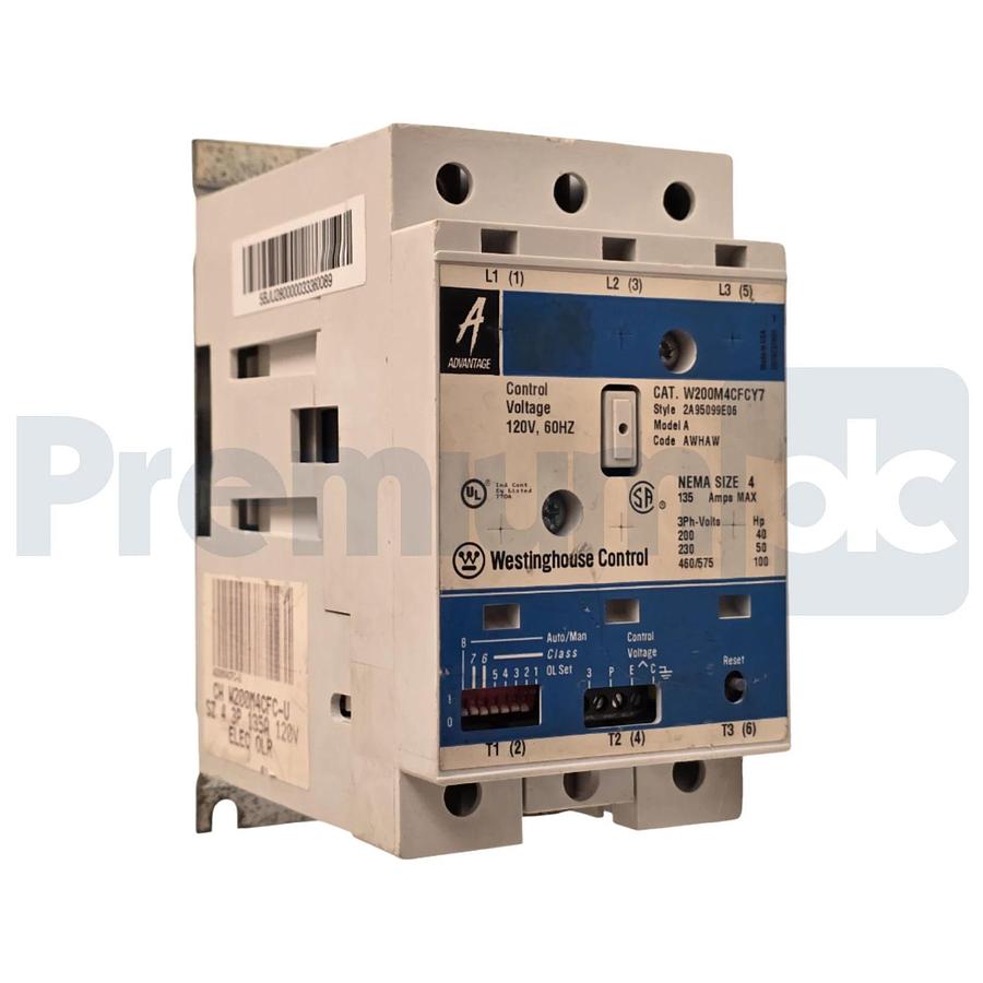 Used WESTINGHOUSE C-H W200M4CFCY7 - W200M4CFC NEMA SZ 4 ADVANTAGE STARTER 135A/120V