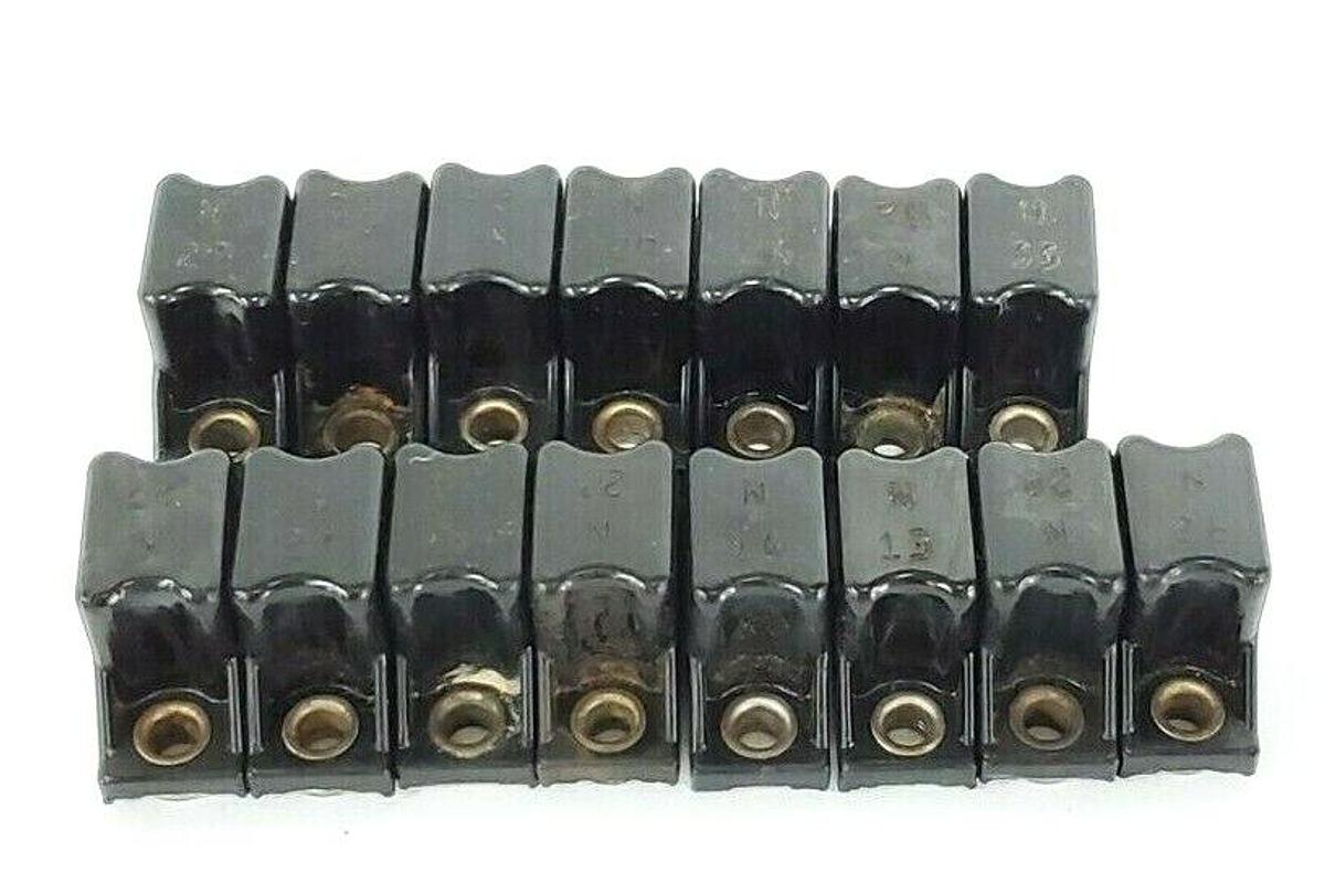 Used (15) ALLEN BRADLEY HEATER ELEMENTS N13, N14, N23, N26, N27, N28, N29, N32, N33