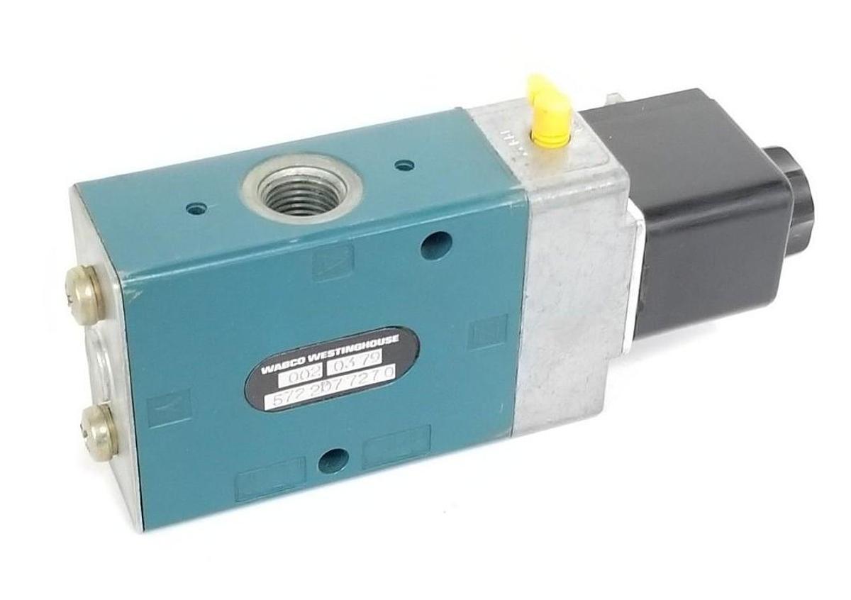 Used WABCO WESTINGHOUSE 572 227 7270 SOLENOID VALVE W/ W5140 COIL 110-115V 50-60HZ