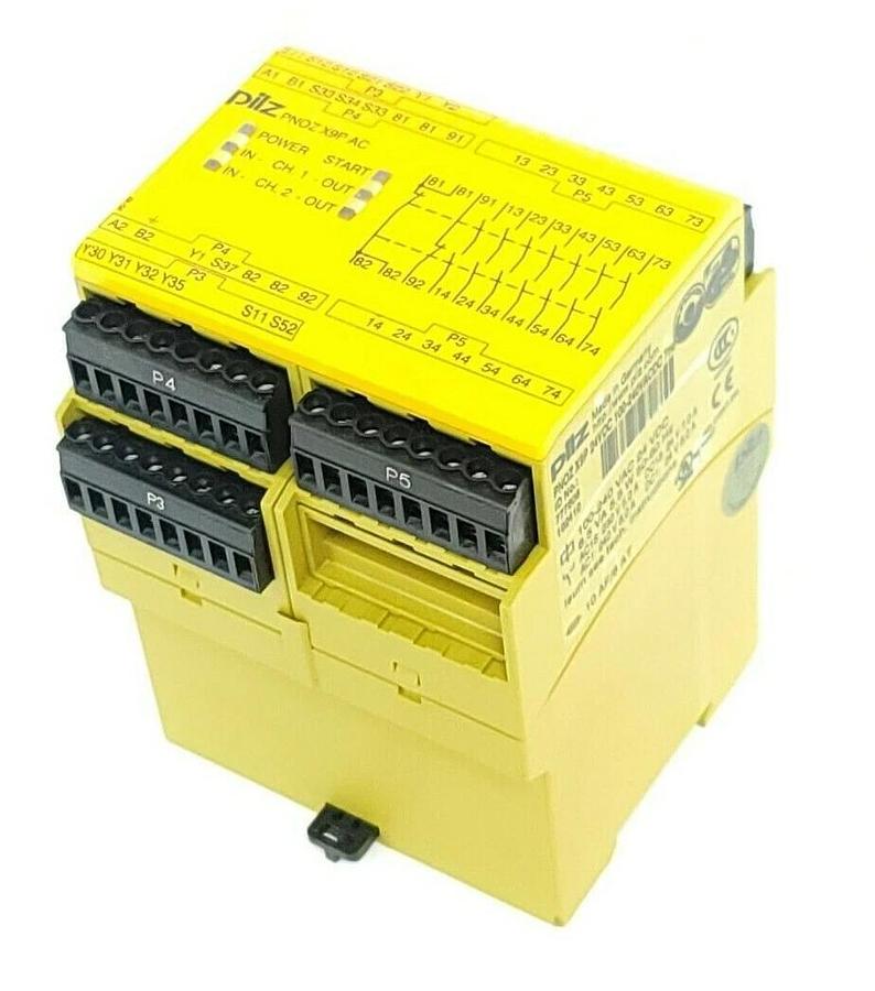 Used PILZ PNOZ-X9P-24VDC-100-240VACDC-7NO SAFETY RELAY ID NO. 777606