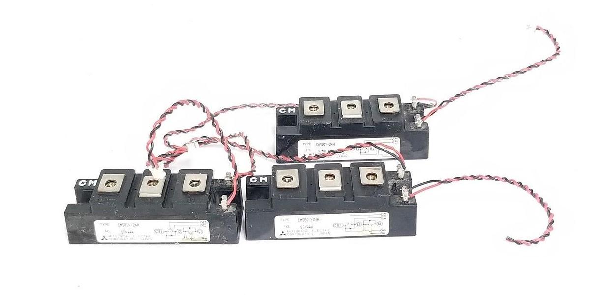 Used LOT OF 3 MITSUBISHI CM50DY-24H IGBT MODULES S7NAA4, CM50DY24H