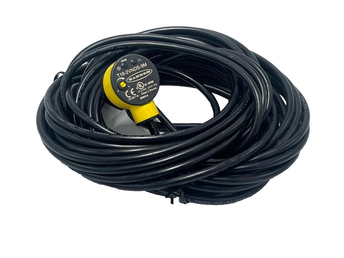 Banner T18‑2VNDS‑9M Diffuse Short‑Range Photoelectric Sensor 10‑30 V DC 9m Cable