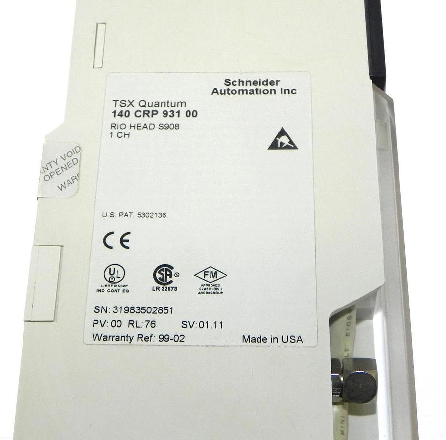 Used SCHNEIDER AUTOMATION 140-CRP-931-00 TSX QUANTUM RIO HEAD S908 1CH 140CRP93100
