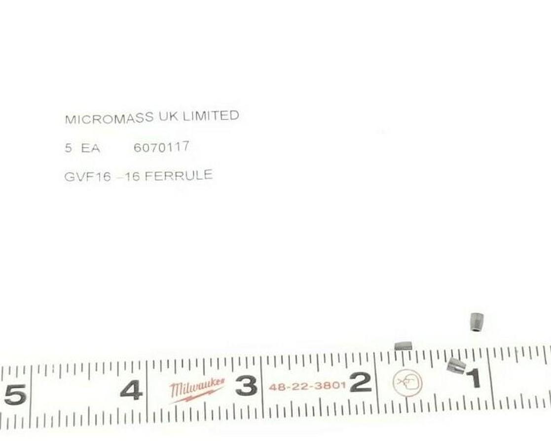Used LOT OF 3 NEW MICROMASS GVF16-16 FERRULES GVF1616, 6070117