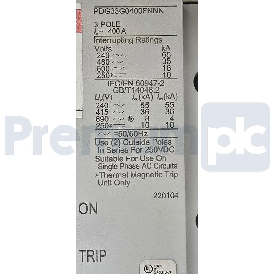 Used Eaton BKG3G400 Pow-R-Xpress Main Circuit Breaker Kit PDG33G0400FNNN 400A NEW