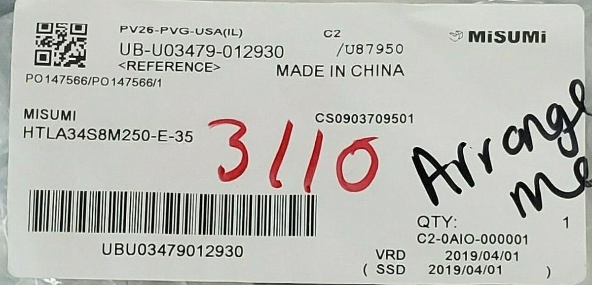 Used NEW MISUMI HTLA34S8M250-E-35 TIMING PULLY HTLA34S8M250E35
