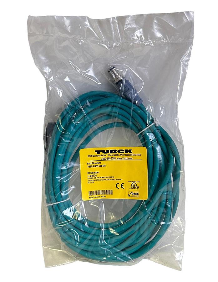 Used NEW TURCK RSSD RJ45S 441-6M / RSSDRJ45S4416M M12 EtherNet 6M CORDSET U-02774
