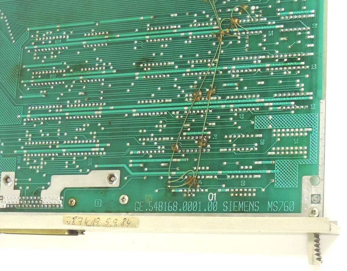 Used SIEMENS MS-760-A PC BOARD MS760A, FERT. NR. 760630 548 168 9001, 6FX1-116-8AA00