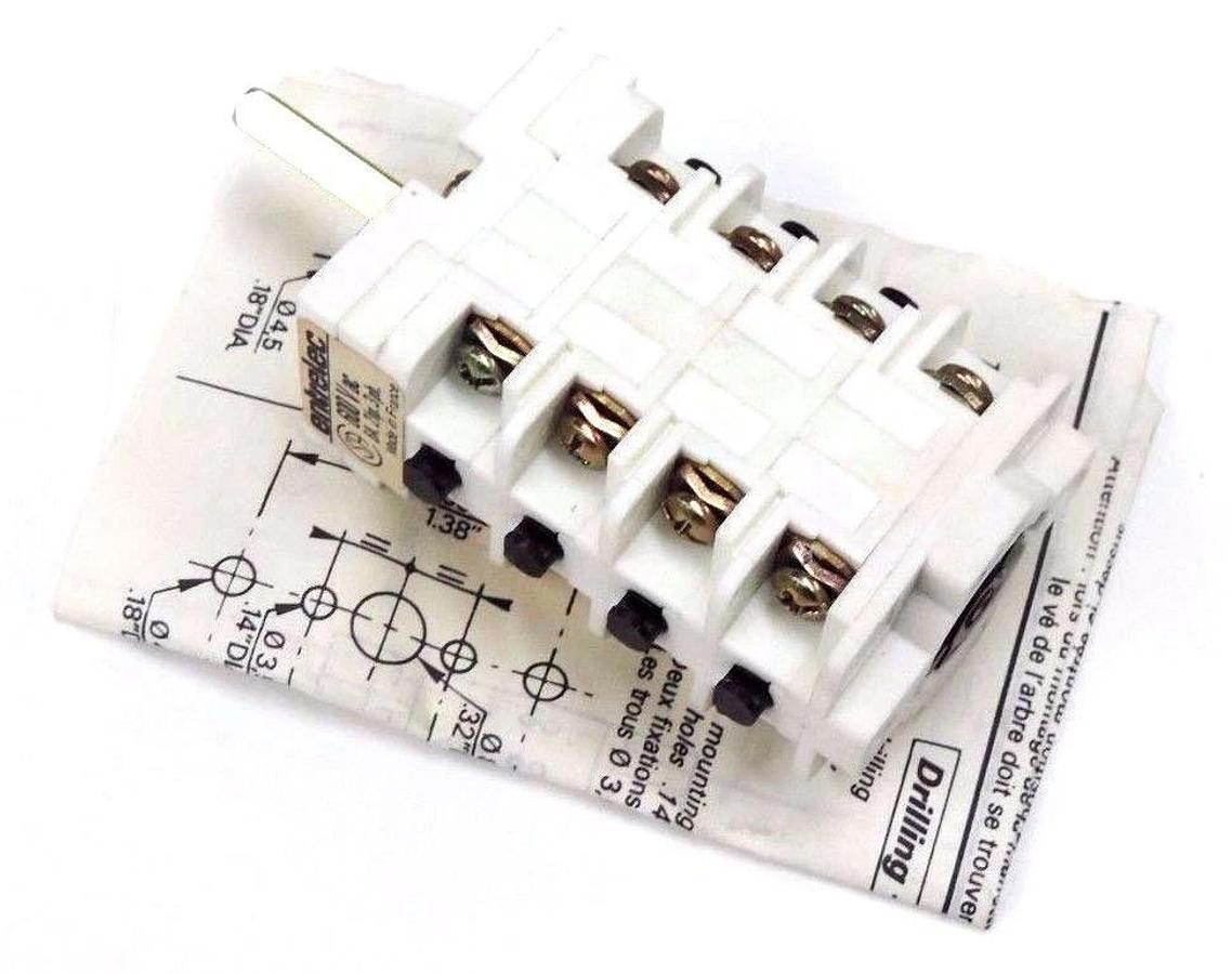 NIB ENTRELEC VY6 T/0801/ST ROTARY SWITCH 600VAC, 6A, 2HP, 3PH, VY6