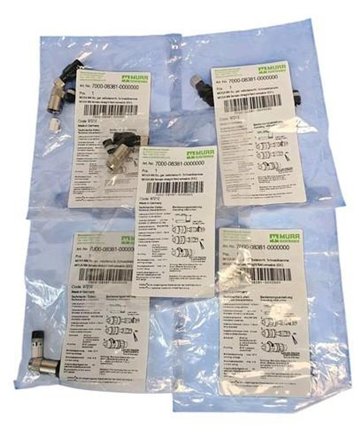 LOT OF 5 NEW MURR ELEKTRONIK 7000-08381-0000000 CONNECTORS
