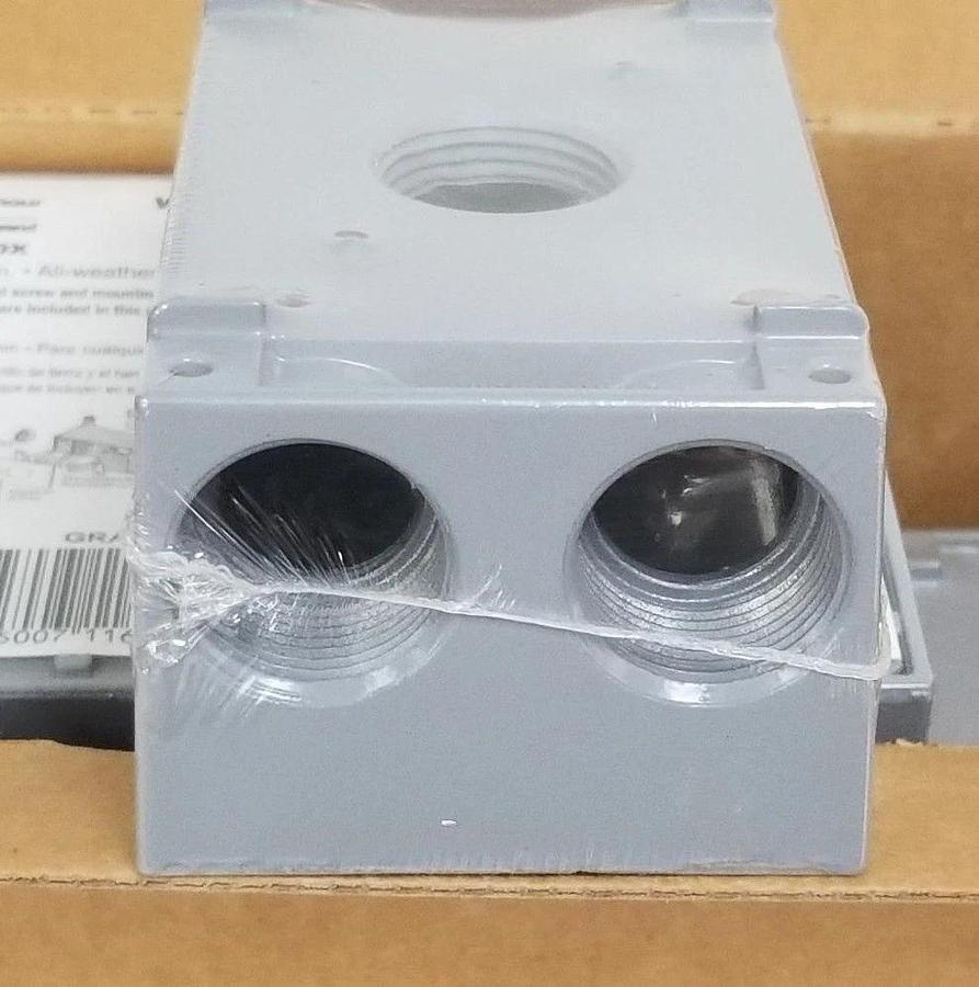 Used BOX OF 12 NEW PASS & SEYMOUR WPB35 ALL-WEATHER OUTLET BOXES, FIVE-HOLE, 3/4"