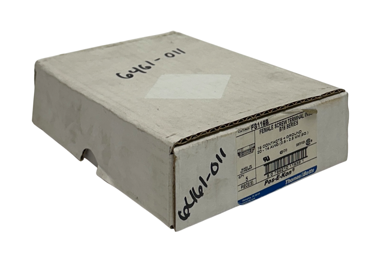 Used 4 THOMAS & BETTS FS116B Pos-E-Kon FEMALE SCREW TERMINAL INSERTS B16 SERIES NSMP