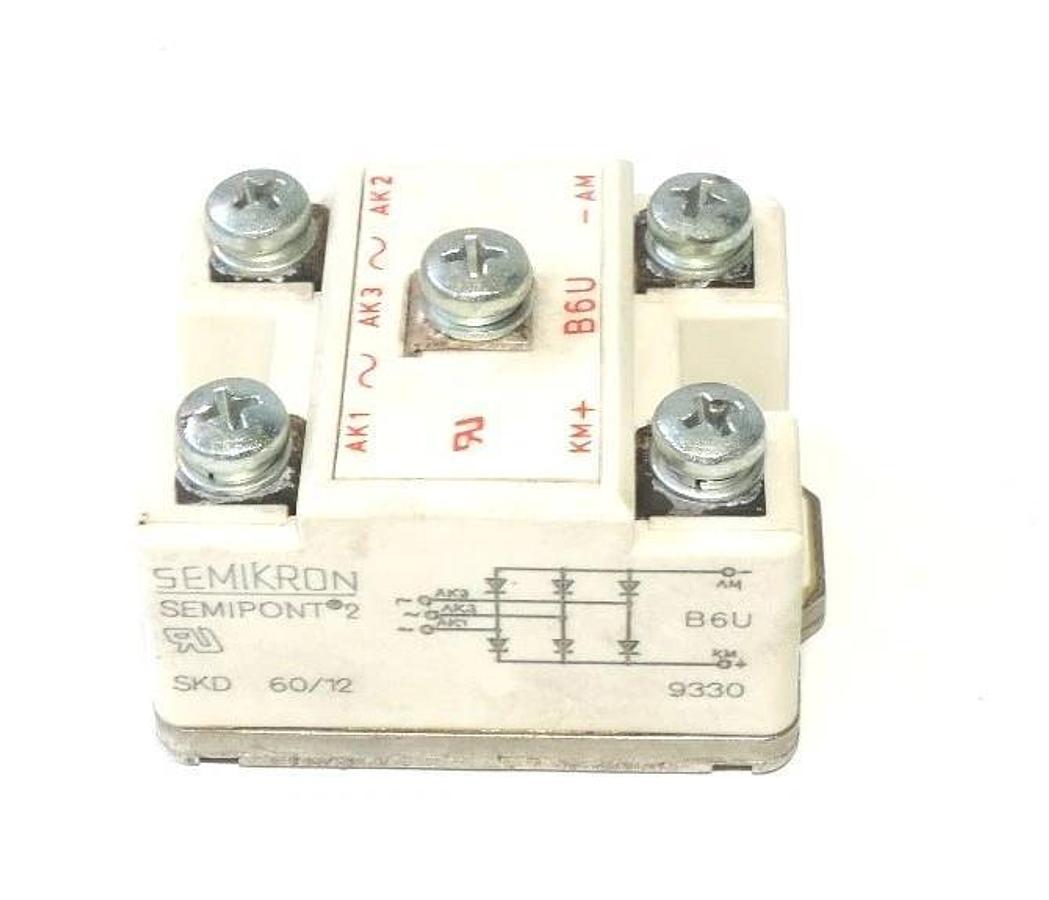 Used SEMIKRON SKD 60/12 POWER BRIDGE RECTIFIER 3PHASE SEMIPONT