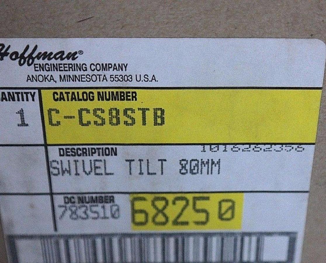 NIB HOFFMAN C-CS8STB SWIVEL TILT PENDANT ARM 80MM, 783510-68250, 1016262356