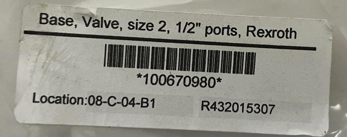 Lot of 2 Rexroth R432015307 Pneumatic Manifold Valve Base Block Aventics ISO2 1/