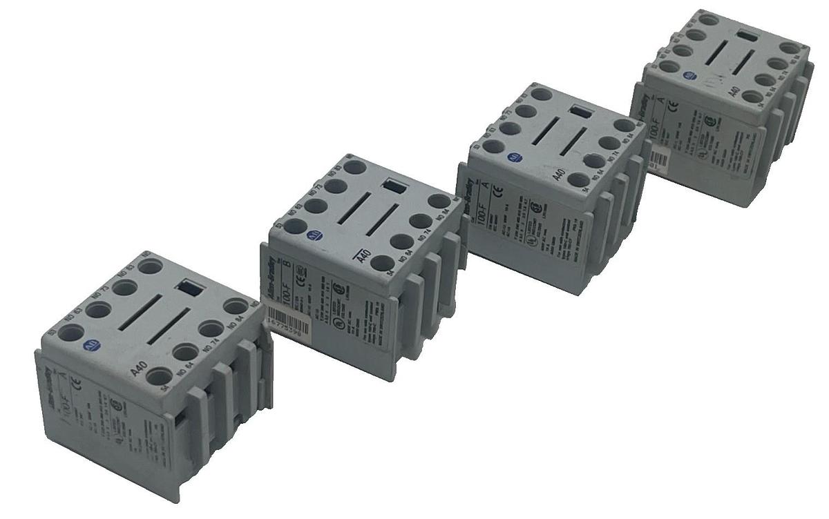 Used LOT OF 4 Allen Bradley 100-FA40 SER A Auxiliary Contact Block 100-F 10A 600V 662072612897