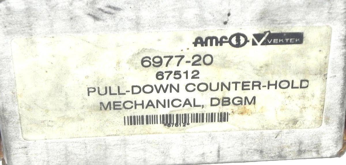 Used NEW VEKTEK 6977-20 PULL-DOWN COUNTER-HOLD MECHANICAL, DBGM ORD. NO. 67512