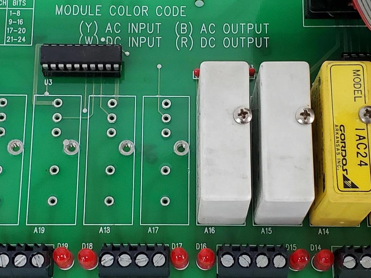 Used COMPUTER BOARDS INC. CK-66-0019 RELAY BOARD COLOR CODED W/ IDC5 IAC24 ODC5 OAC24