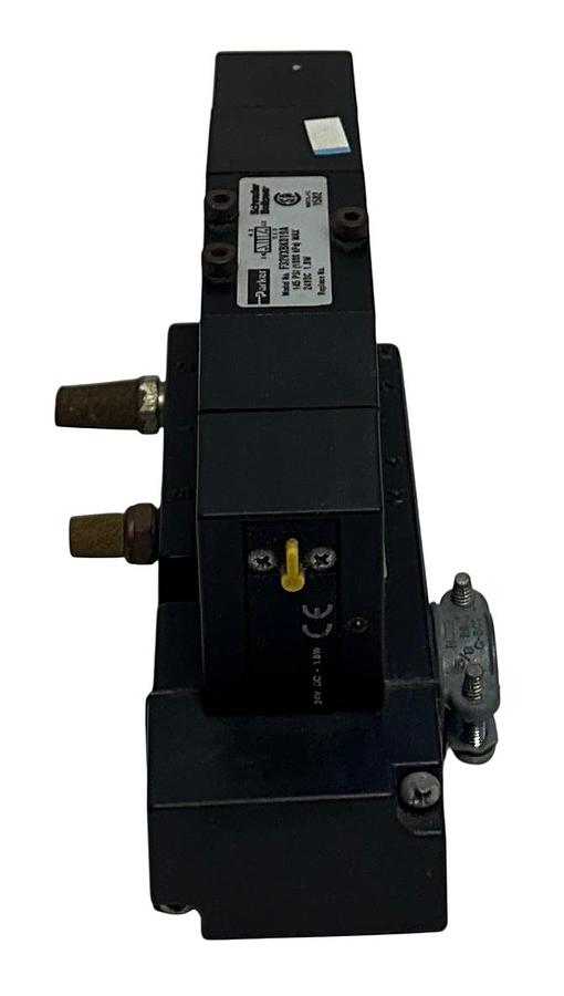 Used SCHRADER BELLOWS PARKER F32VXBK019A PNEUMATIC SOLENOID VALVE 24VDC 145PSI USNP