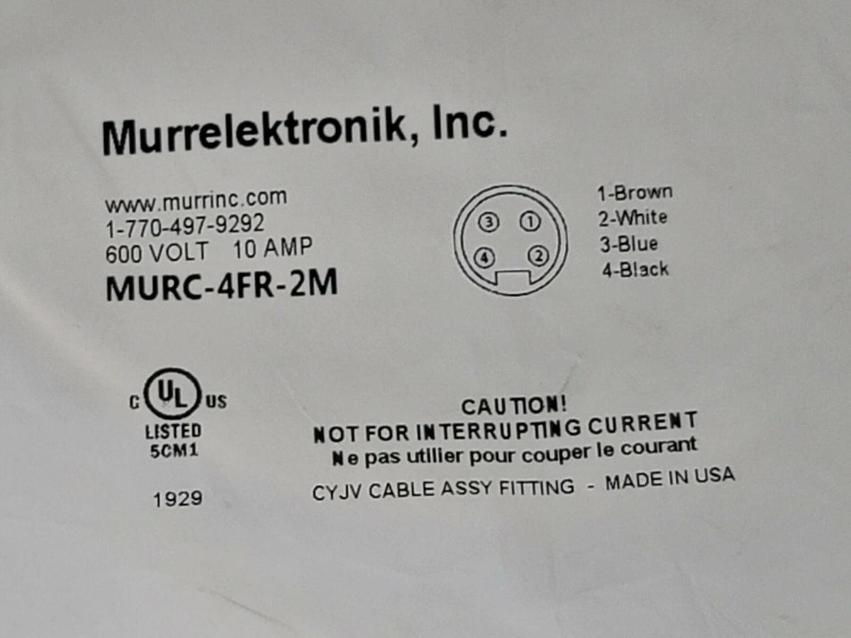 Used LOT OF 2 NEW MURRELEKTRONIK MURC-4FR-2M FEMALE RECEPTACLES MURC4FR2M 600V 10A